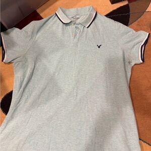 American Eagle Outfitters Light Blue Polo Shirt